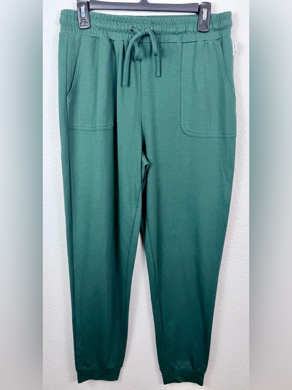 Rae Dunn Jogger Pants Womens Large Deep Teal Green Drawstring Pockets Lounge